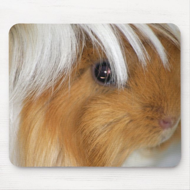Pretty, Tricolor, Smooth, Guinea Pig Face Mouse Mat (Front)