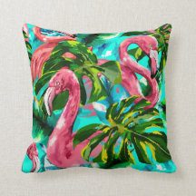 Pretty tropical Flamingo Throw Pillow