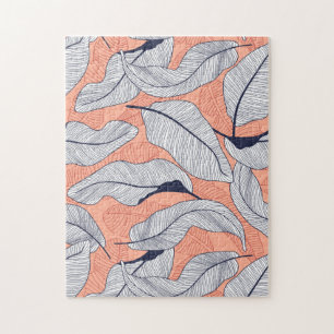 Pretty Tropical Floral Jigsaw Puzzle