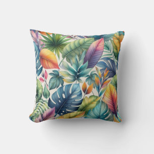 Pretty Tropical Leaves  Cushion