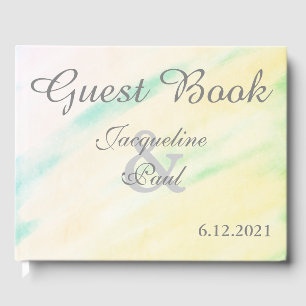 Pretty Tropical Watercolor Wedding Guest Book