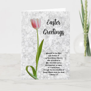 Pretty Tulip Vintage Style Faith Easter Card