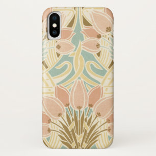 pretty tulips art nouveau floral pattern iPhone x case