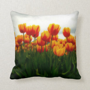 Pretty Tulips in Flower Field Cushion