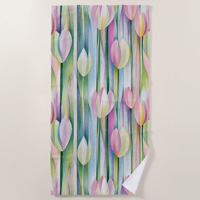 Pretty tulips pattern  beach towel (Front)