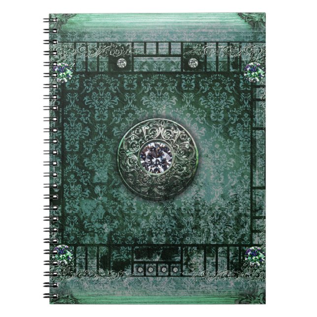 Pretty Turquoise Ancient Tome Mediaeval Magic Book (Front)