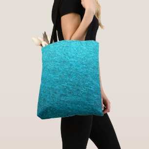 Pretty Turquoise Leaves Tote Bag