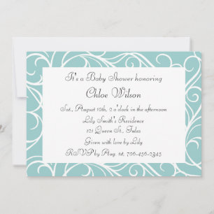 Pretty Turquoise Swirls Invitation