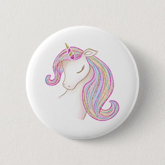 Pretty Unicorn 6 Cm Round Badge (Front)