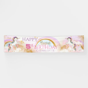 Pretty Unicorn Birthday Party Banners