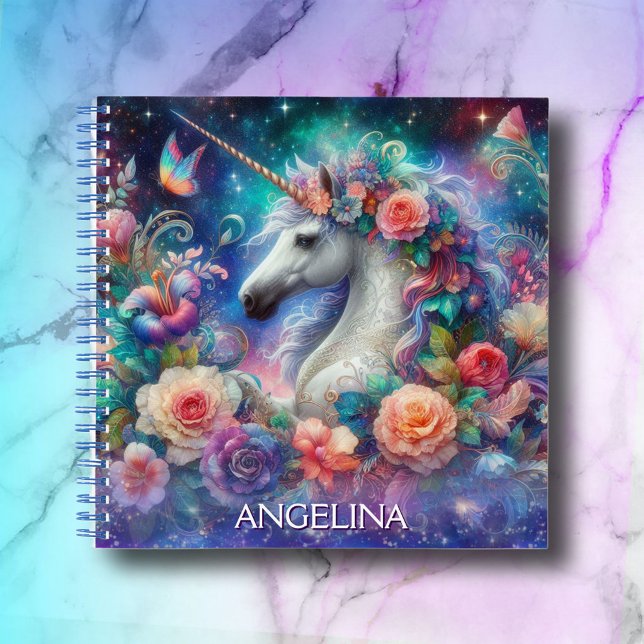 Pretty Unicorn Girls Name Journal Sketchbook (Creator Uploaded)