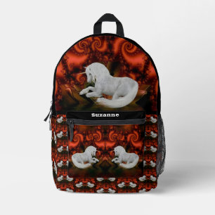Pretty Unicorn Horse Personalised Printed Backpack
