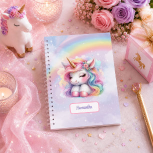 Pretty Unicorn Magical Day Girl Birthday Personali Notebook