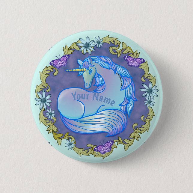 Pretty Unicorn  pin button (Front)