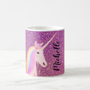 Pretty Unicorn Pink Glitter Sparkle Hot Chocolate Coffee Mug