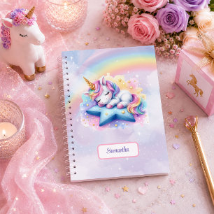Pretty Unicorn Pink Purple Girl Birthday Custom No Notebook