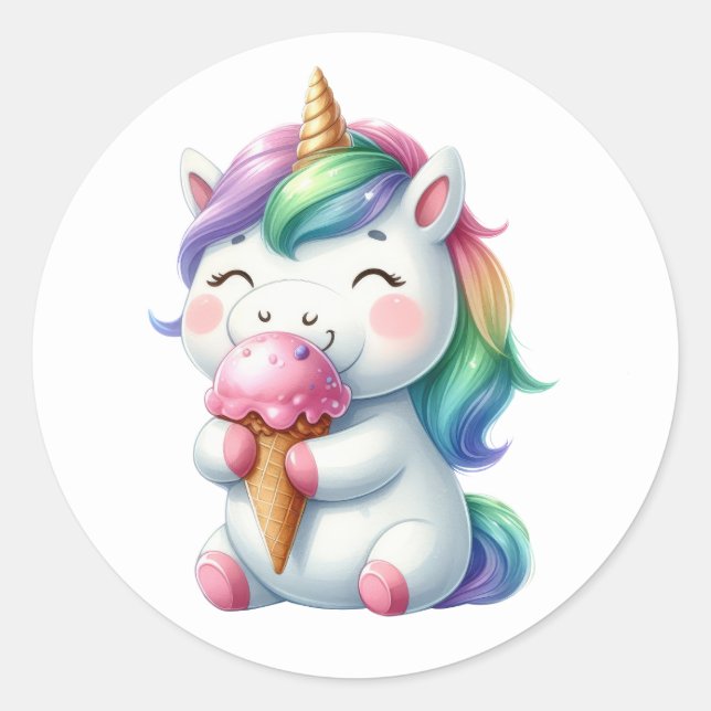 Pretty Unicorn Pool Party  Stickers (Front)