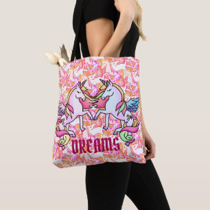 Pretty Unicorn Rainbow Dream Pastel Pegasus Tote Bag