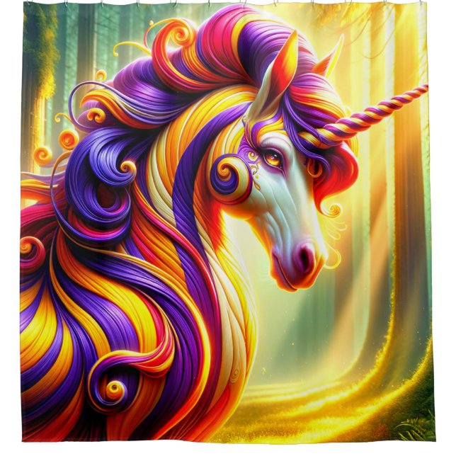 Pretty Unicorn Shower Curtain (Front)
