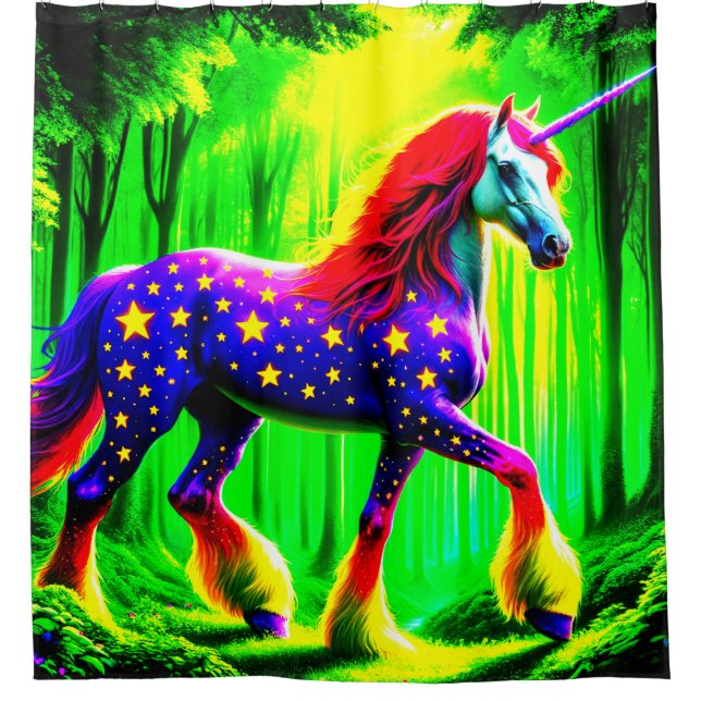 Pretty Unicorn Shower Curtain (Front)