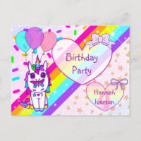 Pretty Unicorn with Butterfly, Rainbow, Sprinkles