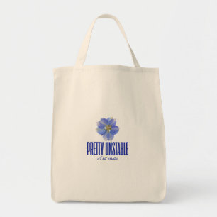 Pretty Unstable: Blue Floral Statement Tee Tote Bag