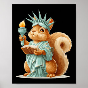 Pretty Usa Liberty Squirrel Costume For Adults And Poster