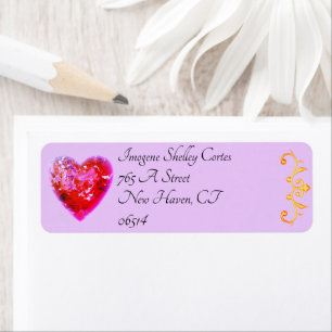 Pretty Valentine Heart Return Address Label