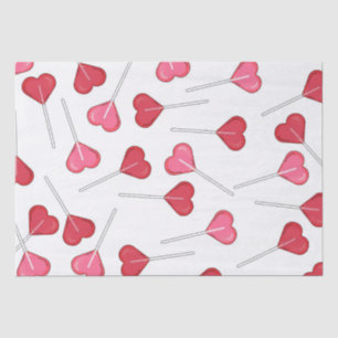 Pretty Valentine Red Heart   Lollipop Pattern    Tissue Paper