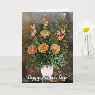 Pretty Vase of Flowers Floral Mother's Day Card