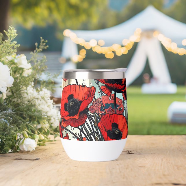 Pretty Vase of Red Poppies (Wedding)