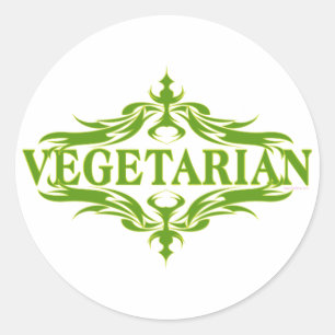 Pretty Vegetarian Design Classic Round Sticker