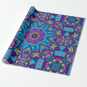 Pretty Vibrant Circle Wrapping Paper