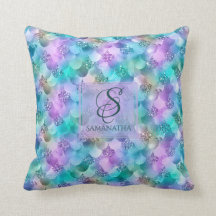 Pretty Vibrant Faux Glitter Mermaid Mix Monogram