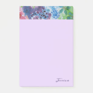 Pretty Vibrant Modern Flowers Personalised Post-it Notes