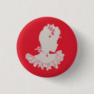 pretty Victorian silhouette 3 Cm Round Badge
