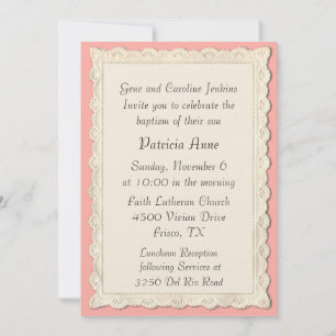 Pretty Vintage Angel Panting Baptism Invitation