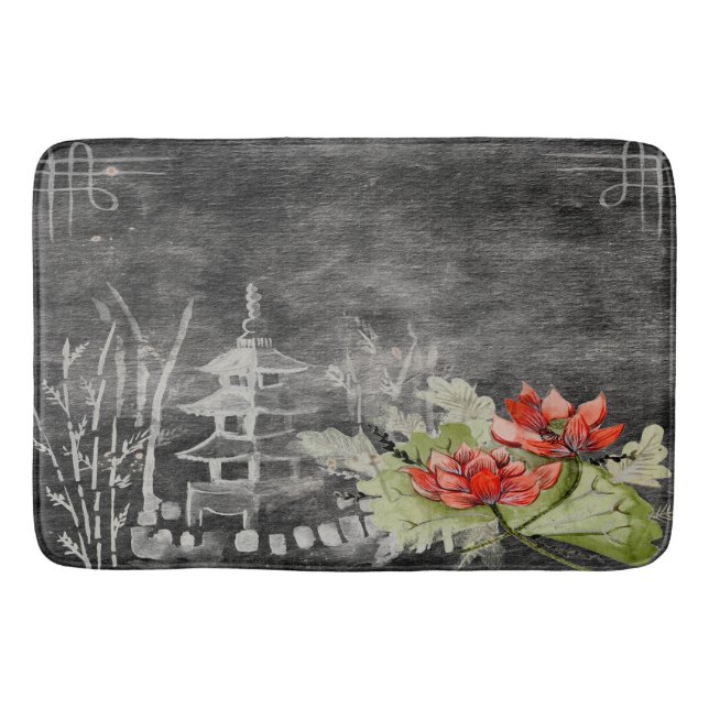 Pretty vintage  Asian  Bathroom mat (Front)