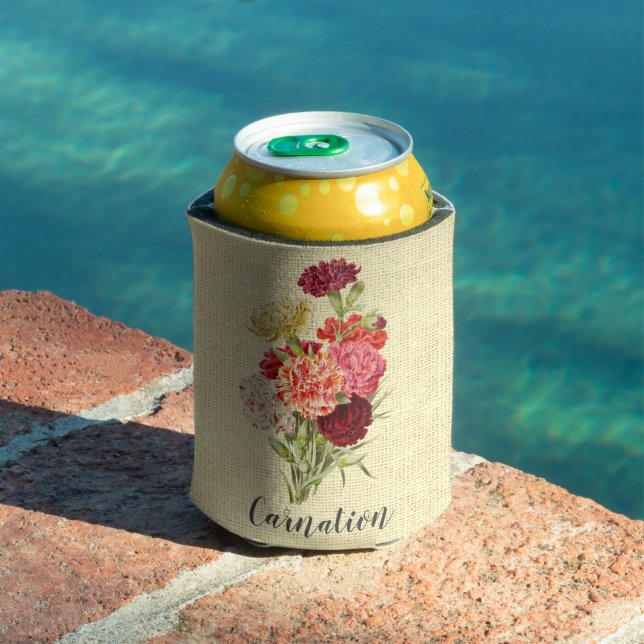 Pretty Vintage Carnation Bouquet  Can Cooler (In Situ Pool)