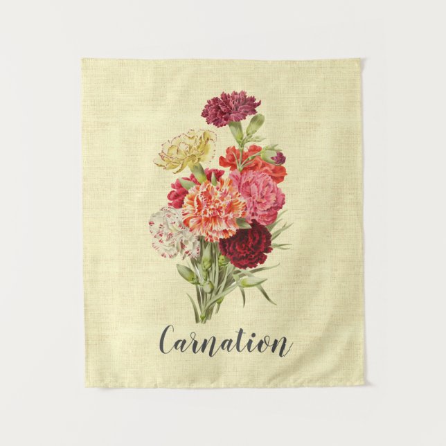 Pretty Vintage Carnation Bouquet   Tapestry (Front)