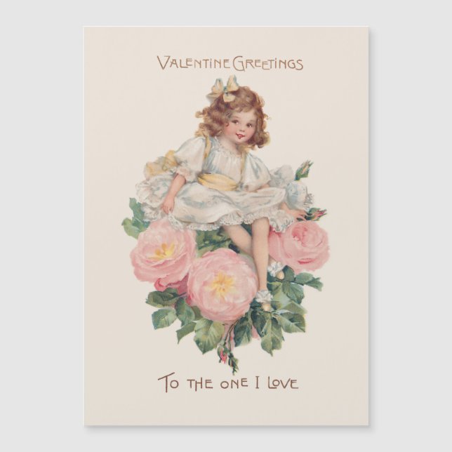 Pretty Vintage Child, Roses & Valentine Greeting (Front)