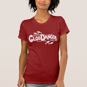 Pretty Vintage Clog Dancer Typography White T-Shirt