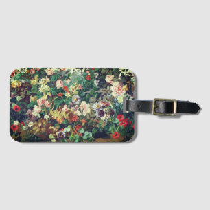 pretty Vintage  colourful flowers floral painting Luggage Tag