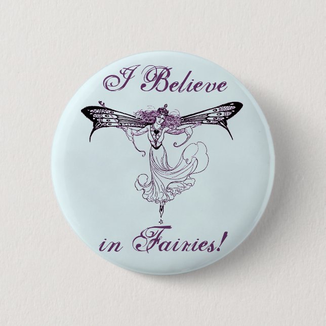 Pretty Vintage Fairy Decal 6 Cm Round Badge (Front)