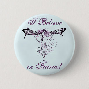 Pretty Vintage Fairy Decal 6 Cm Round Badge