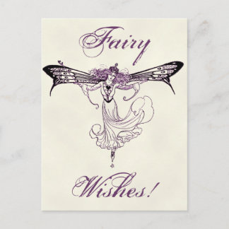 Pretty Vintage Fairy Decal Postcard