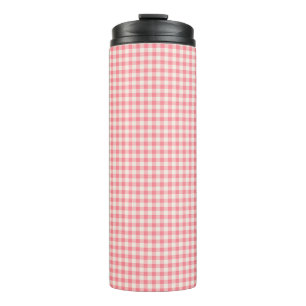 Pretty Vintage Farmhouse Gingham Pattern Thermal Tumbler