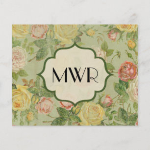 Pretty Vintage Floral Monogrammed Flower Pattern Flyer