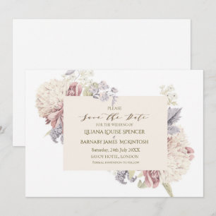 Pretty Vintage floral pastel Wedding Save the date