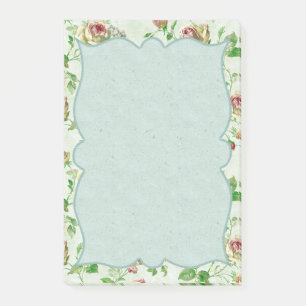 Pretty Vintage Floral Pattern Pink Roses Post-it Notes